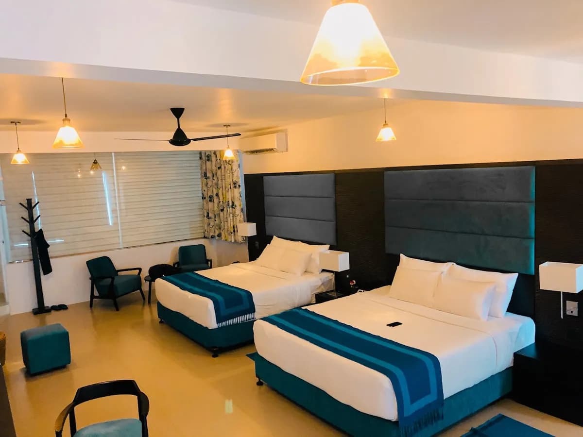 A modern city hotel room — stock photograph, not this property