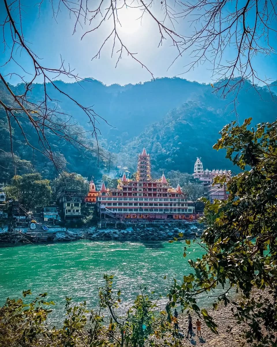 Laxman Jhula suspension bridge over the Ganga at Rishikesh