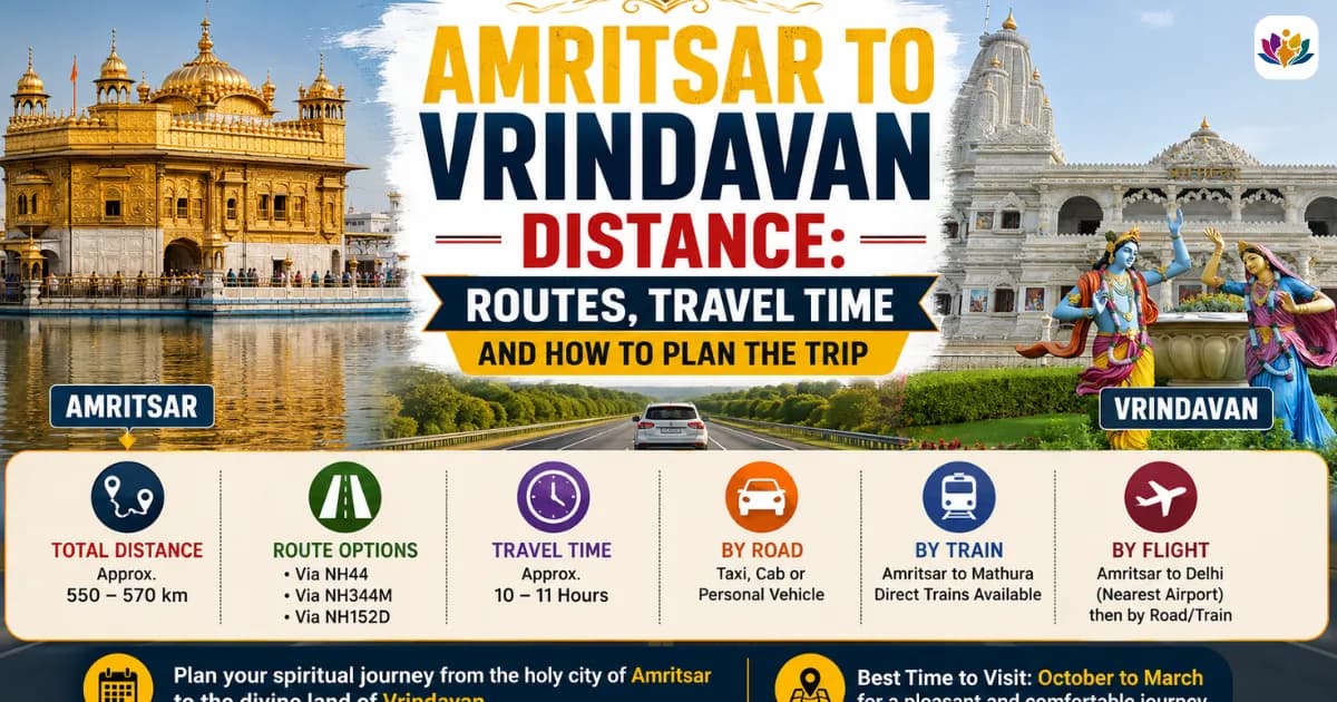 Amritsar to Vrindavan Distance: Routes, Travel Time and How to Plan the Trip — Mathura Vrindavan — Experience My India