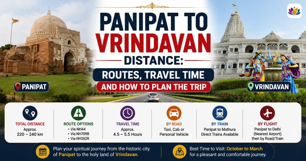 Panipat to Vrindavan Distance: Routes, Travel Time and How to Plan the Trip — Mathura Vrindavan — Experience My India