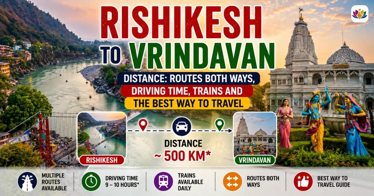 Rishikesh to Vrindavan Distance: Routes Both Ways, Driving Time, Trains and the Best Way to Travel
