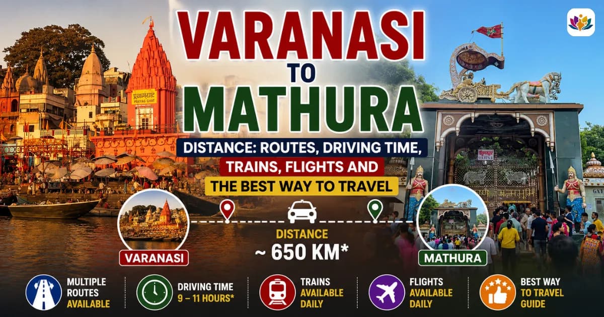 Varanasi to Mathura Distance: Routes, Driving Time, Trains, Flights and the Best Way to Travel