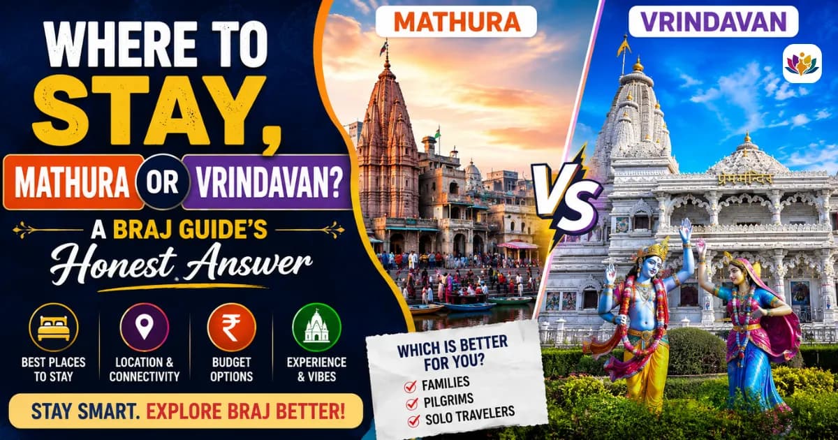 Where to Stay, Mathura or Vrindavan? A Braj Guide's Honest Answer — Mathura Vrindavan — Experience My India