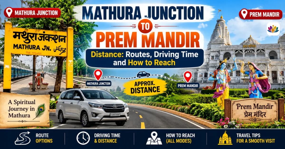 Mathura Junction to Prem Mandir Distance: Routes, Driving Time and How to Reach — Mathura Vrindavan — Experience My India