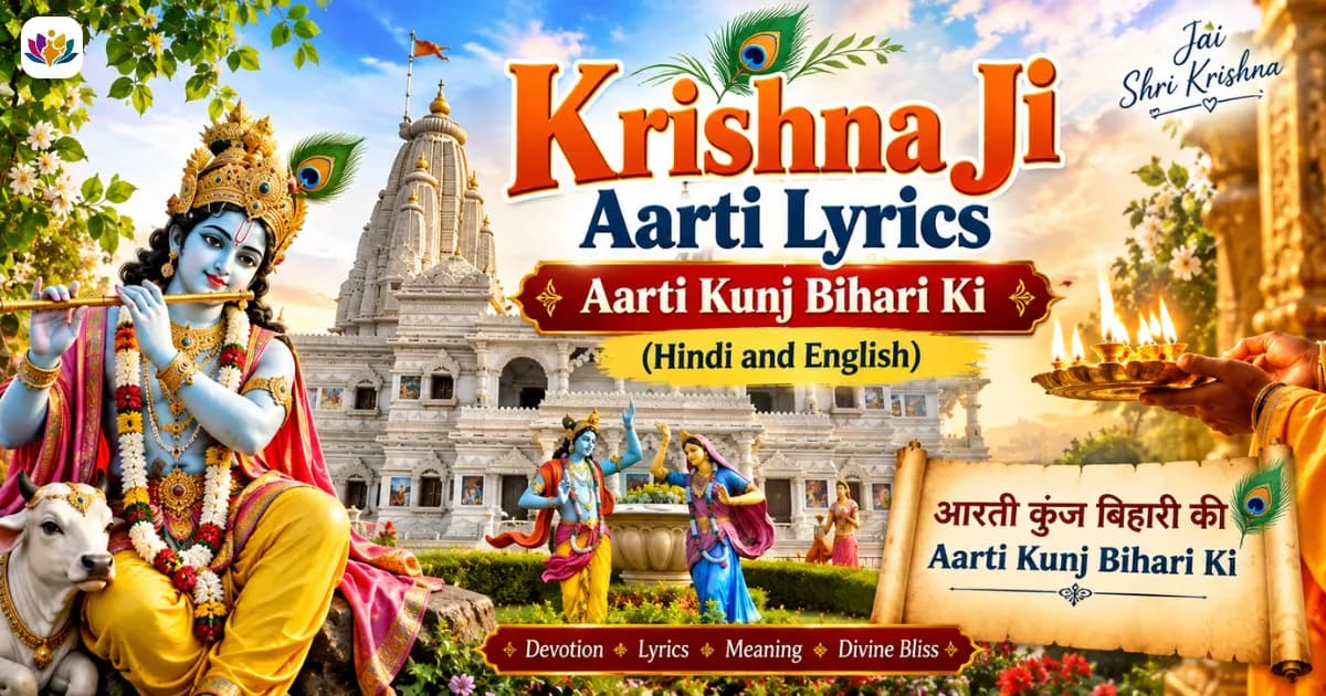 Krishna Ji Aarti Lyrics: Aarti Kunj Bihari Ki (Hindi and English)