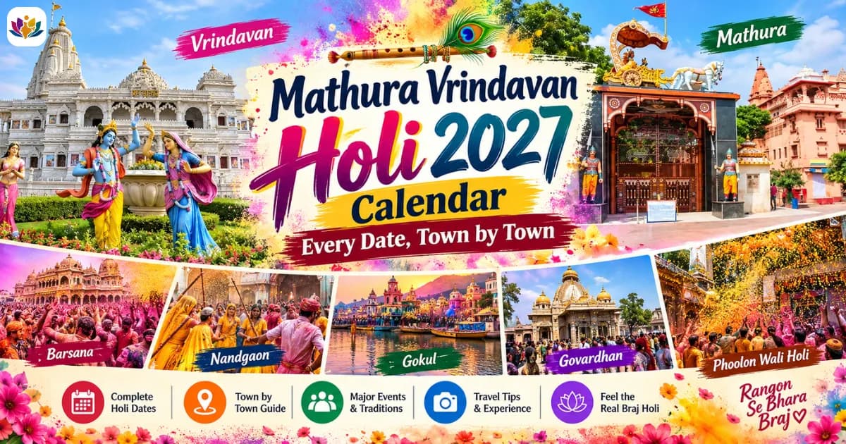 Mathura Vrindavan Holi 2027 Calendar: Every Date, Town by Town