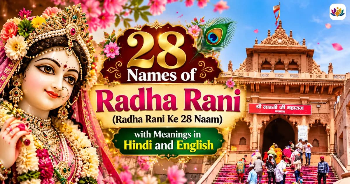 28 Names of Radha Rani (Radha Rani Ke 28 Naam), with Meanings in Hindi and English
